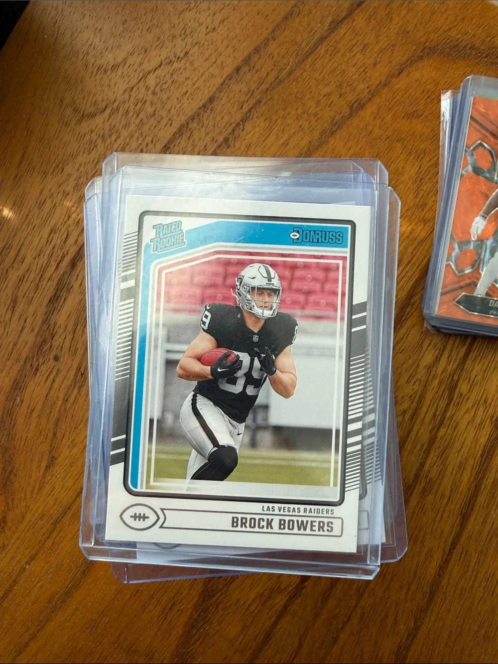 Brock Bowers Donruss Rated Rookie Football Card - Black, White
